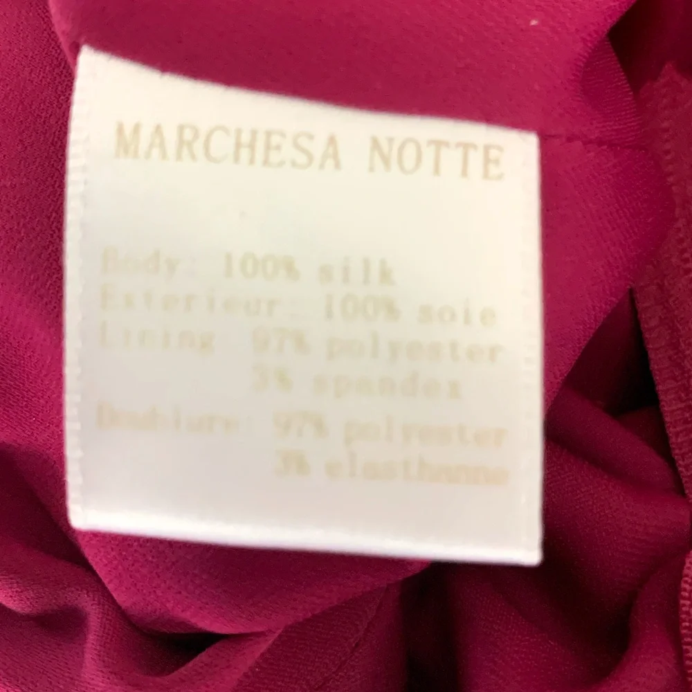 Marchesa Notte Silk One-Shoulder Grecian Gown - Picture 8 of 14